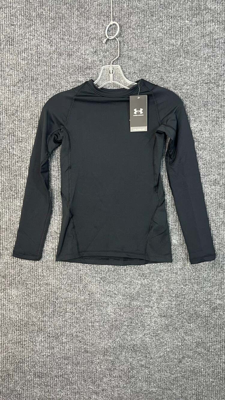 Under Armour Cold Gear Boys Long Sleeve Shirt Medium Black Casual Active Fitted